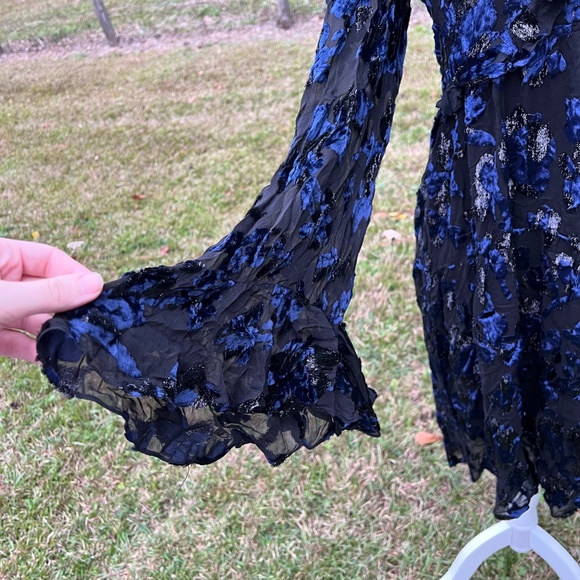 NWOT Diane Von Furstenberg Adelita Metallic Devore-Chiffon Dress - Picture 5 of 12